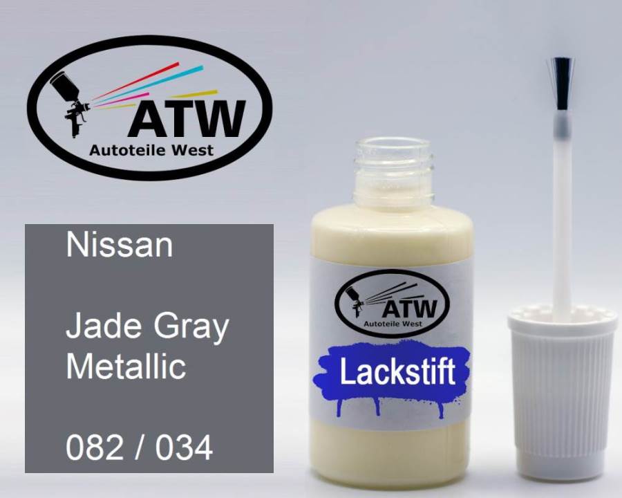 Nissan, Jade Gray Metallic, 082 / 034: 20ml Lackstift, von ATW Autoteile West.